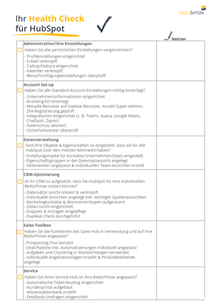 HubSpot Checkliste